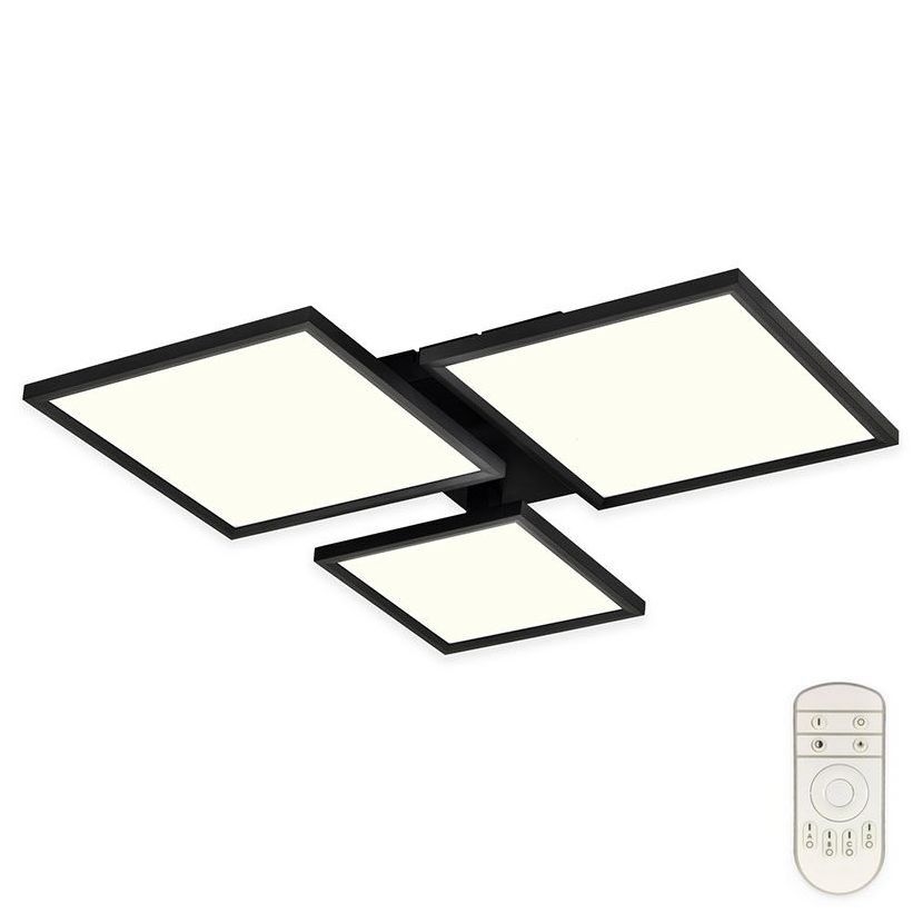 Top Light - LED Aptumšojama virsapmetuma lustra MERKUR LED/50W/230V 3000-6500K melna + tālvadības pults