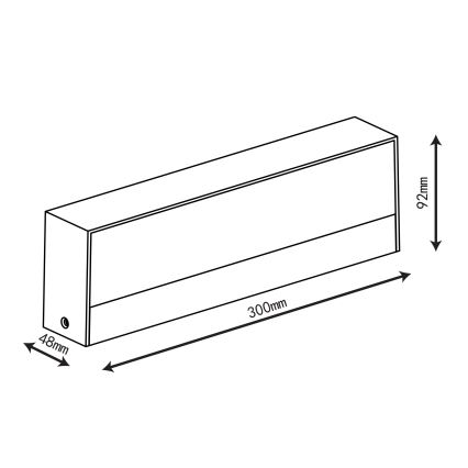 Top Light - LED Āra sienas gaismeklis IMOLA LED/16W/230V 3000/4000/6000K IP54 30 cm melns