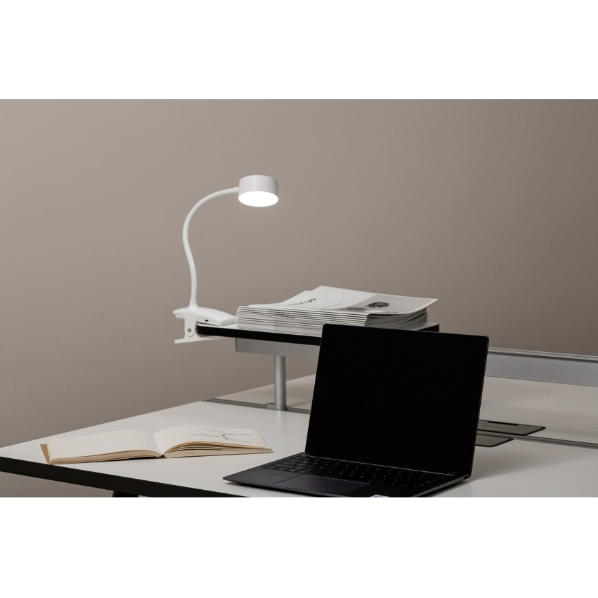 Top Light - LED galda lampa BELLA ar taustes regulējamu spilgtumu un skavu LED/4,8W/5V 3000-6500K balta