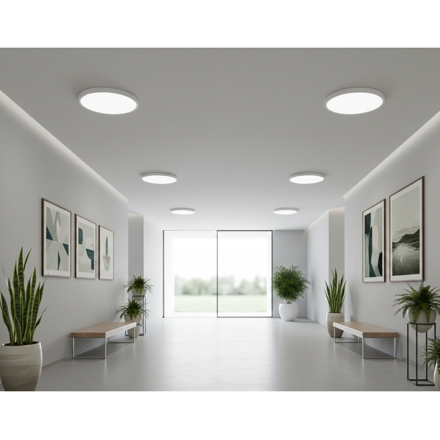 Top Light - LED griestu gaismeklis ar kustības sensoru REVIT, 9/12/18 W, 230 V, 3000/4000/6500 K, Ø 23 cm, balts