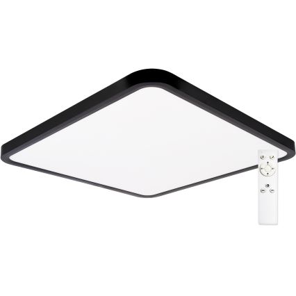 Top Light - LED Aptumšojama griestu lampa REVIT LED/50W/230V 3000-6500K 50x50 cm melna + tālvadības pults