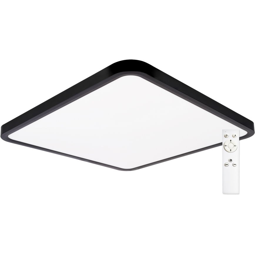 Top Light - LED Aptumšojama griestu lampa REVIT LED/50W/230V 3000-6500K 50x50 cm melna + tālvadības pults