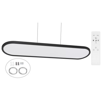 Top Light - LED Aptumšojams griestu virsmas montējams vai piekārts gaismeklis OVAL LED/36W/230V 3000-6500K melns + tālvadības pults