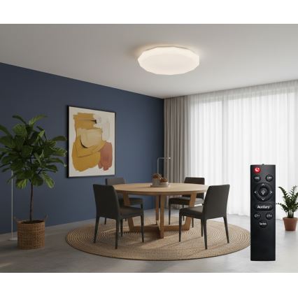 Top Light - LED dimējams vannas istabas griestu gaismeklis SPARKLE LED/60W/230V 3000-6500K IP44 Ø 49 cm balts + tālvadība