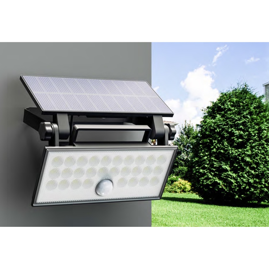 Top Light - LED Saules enerģijas sienas Prožektors ar sensoru HELEON PRO LED/8W/3,7V IP65 4000K 2600 mAh