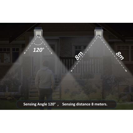 Top Light - LED Saules enerģijas sienas Prožektors ar sensoru HELEON S LED/5W/3,7V IP65 4000K 1800 mAh
