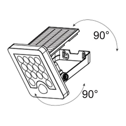 Top Light - LED Saules enerģijas sienas Prožektors ar sensoru HELEON S LED/5W/3,7V IP65 4000K 1800 mAh
