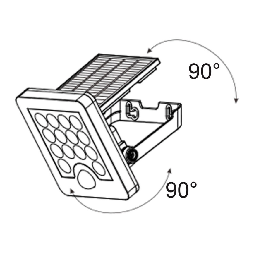 Top Light - LED Saules enerģijas sienas Prožektors ar sensoru HELEON S LED/5W/3,7V IP65 4000K 1800 mAh