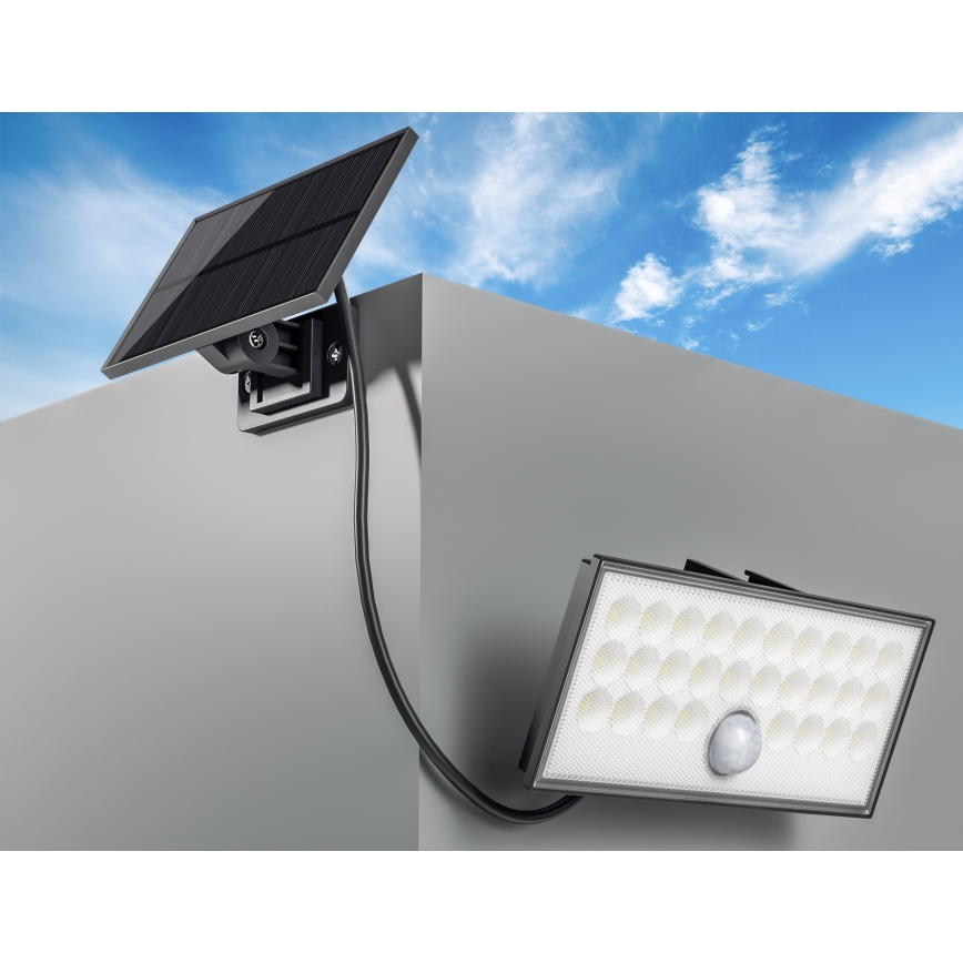 Top Light - LED Saules enerģijas sienas Prožektors ar sensoru HELEON VARIO LED/8W/3,7V IP65 4000K 2200 mAh + tālvadības pults