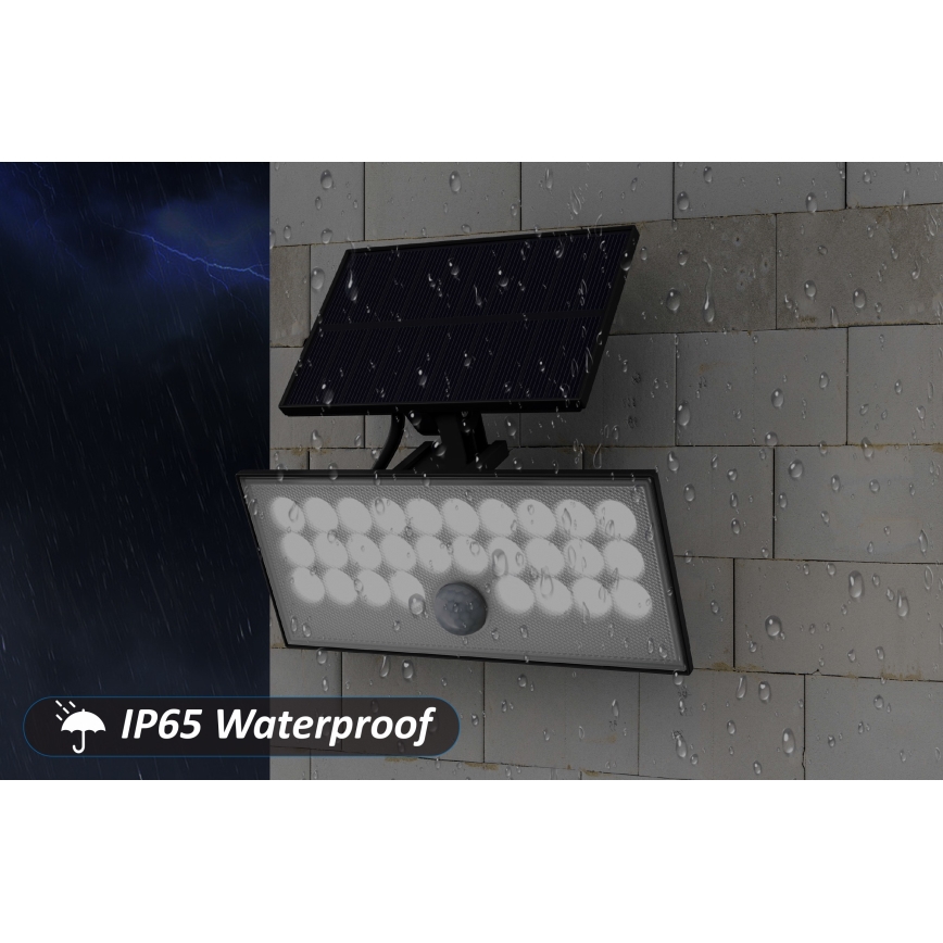 Top Light - LED Saules enerģijas sienas Prožektors ar sensoru HELEON VARIO LED/8W/3,7V IP65 4000K 2200 mAh + tālvadības pults