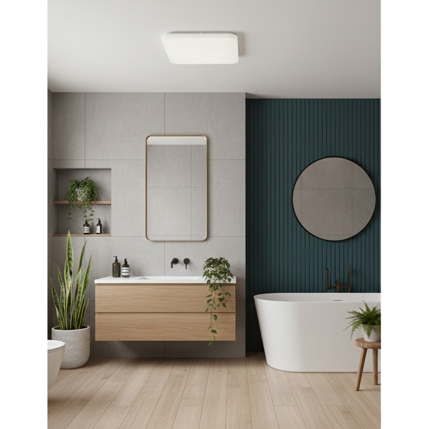 Top Light - LED vannas istabas griestu lampa DUNAJ LED/32W/230V 3000/4000/6500K IP44 38x38 cm balta