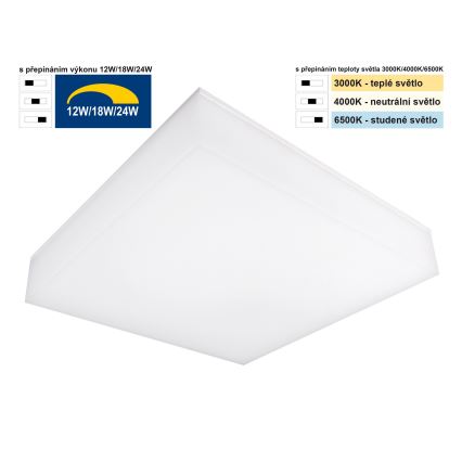 Top Light - LED Aptumšojama griestu sienas lampa BOXTER LED/12/18/24W/230V IP54 3000/4000/6500K 28x28 cm