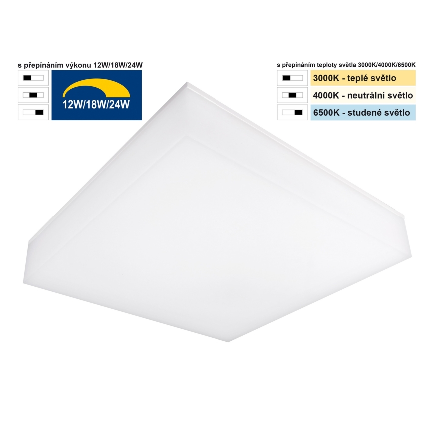 Top Light - LED Aptumšojama griestu sienas lampa BOXTER LED/12/18/24W/230V IP54 3000/4000/6500K 28x28 cm