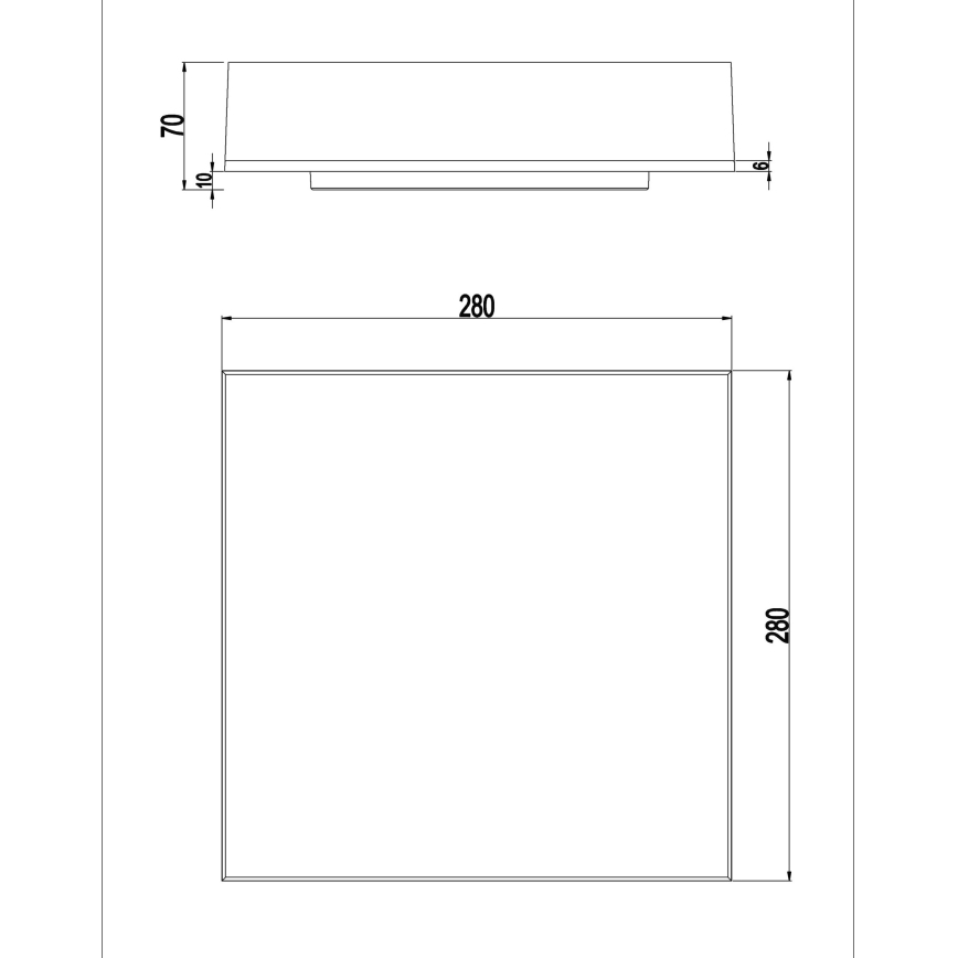 Top Light - LED Aptumšojama griestu sienas lampa BOXTER LED/12/18/24W/230V IP54 3000/4000/6500K 28x28 cm