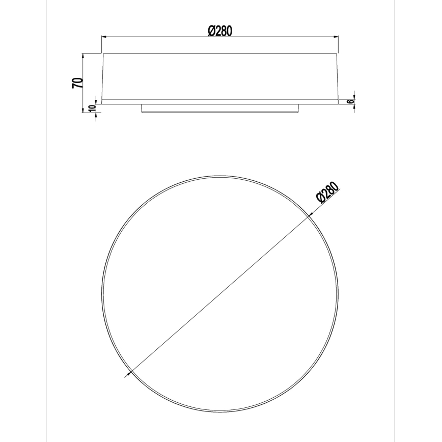 Top Light - LED Aptumšojama vannas istabas griestu lampa BOXTER LED/12/18/24W/230V IP54 3000/4000/6500K d. 28 cm
