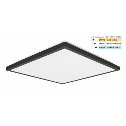 Top Light - LED Vannas istabas griestu lampa ONYX LED/24W/230V IP44 3000/4000/6500K 38x38 cm melna