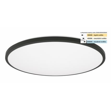 Top Light - LED Vannas istabas griestu lampa ONYX LED/24W/230V IP44 3000/4000/6500K d. 39 cm melna