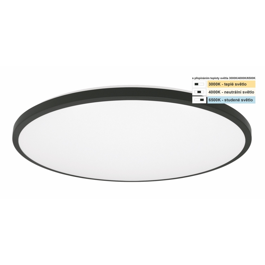 Top Light - LED Vannas istabas griestu lampa ONYX LED/24W/230V IP44 3000/4000/6500K d. 39 cm melna
