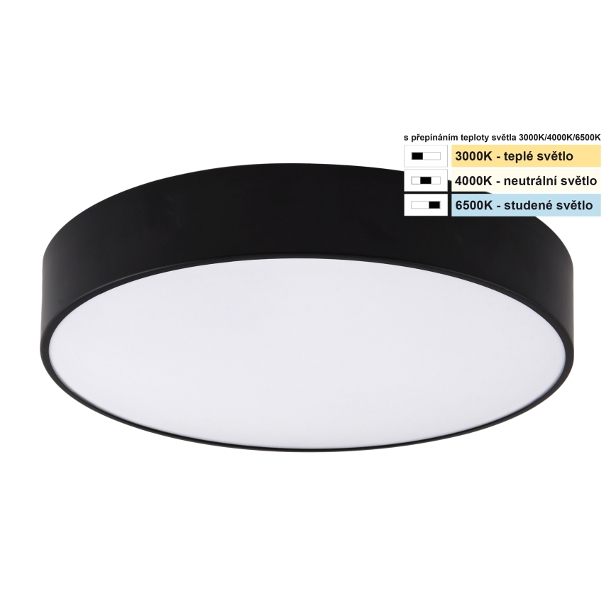 Top Light - LED Vannas istabas griestu lampa PETAL LED/24W/230V IP44 3000/4000/6500K d. 35 cm melna