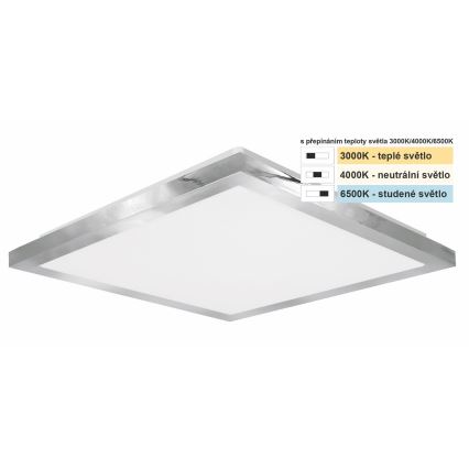Top Light - LED Vannas istabas griestu lampa SILVER LED/10W/230V IP44 3000/4000/6500K 28x28 cm matēts hroms