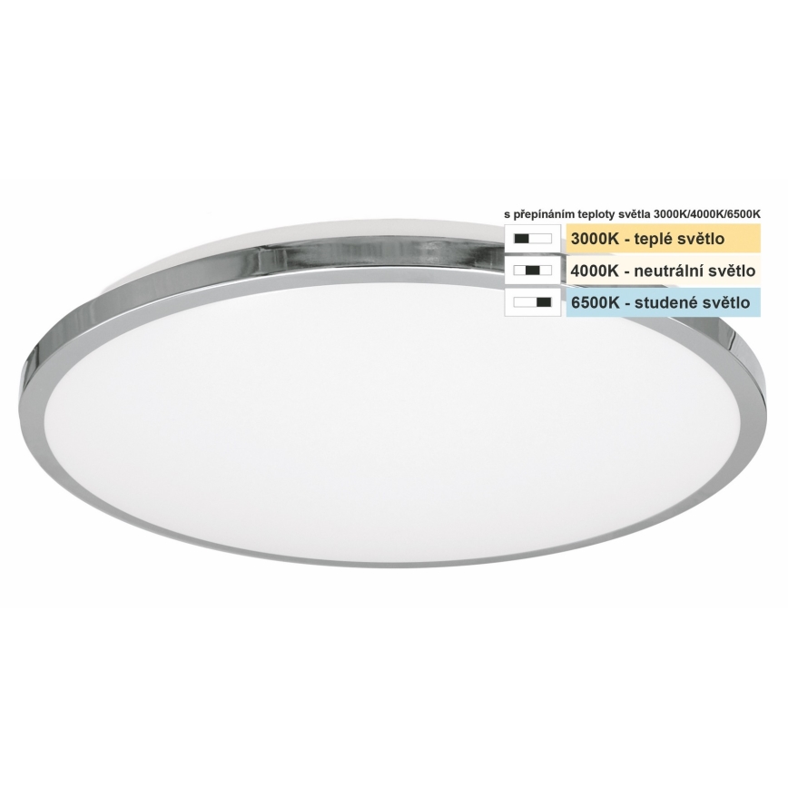 Top Light - LED Vannas istabas griestu lampa SILVER LED/10W/230V IP44 3000/4000/6500K d. 29 cm spīdīgi hromēts