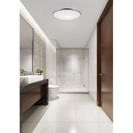 Top Light - LED Vannas istabas griestu lampa SILVER LED/18W/230V IP44 3000/4000/6500K d. 34 cm spīdīgi hromēts
