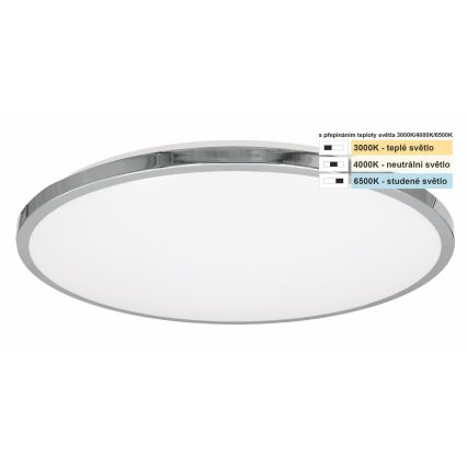 Top Light - LED Vannas istabas griestu lampa SILVER LED/18W/230V IP44 3000/4000/6500K d. 34 cm spīdīgi hromēts