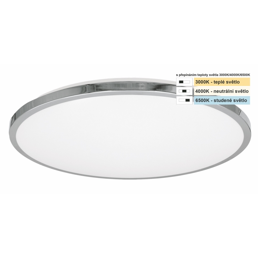 Top Light - LED Vannas istabas griestu lampa SILVER LED/18W/230V IP44 3000/4000/6500K d. 34 cm spīdīgi hromēts