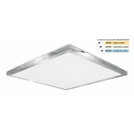 Top Light - LED Vannas istabas griestu lampa SILVER LED/24W/230V IP44 3000/4000/6500K 38x38 cm matēts hroms