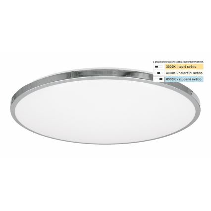 Top Light - LED Vannas istabas griestu lampa SILVER LED/24W/230V IP44 3000/4000/6500K d. 39 cm spīdīgi hromēts