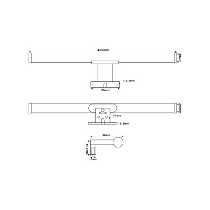 Top Light - LED Vannas istabas spoguļa apgaismojums OREGON LED/7W/230V 40 cm IP44