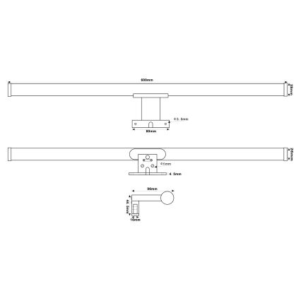 Top Light - LED Vannas istabas spoguļa apgaismojums OREGON LED/9W/230V 60 cm IP44