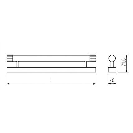 Top Light - LED Vannas istabas spoguļa apgaismojums TURIA LED/8W/230V 3000/4000/6500K IP44 40 cm melna