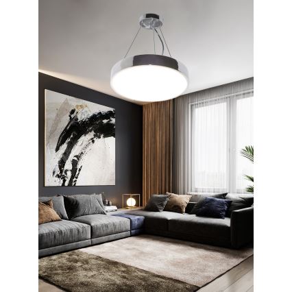 Top Light Metāla 40CRZ TP - LED Aptumšojama lustra ar auklu METAL LED/51W/230V spīdīgi hromēts + tālvadības pults