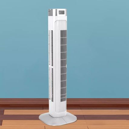 Torņveida  ventilators ar temperatūras  indikatoru un tālvadības pulti 55W/230V