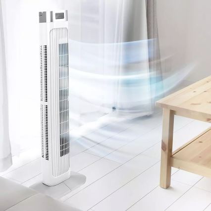 Torņveida  ventilators ar temperatūras  indikatoru un tālvadības pulti 55W/230V