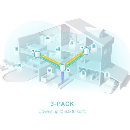 TP-Link - 3 vienību Wi‑Fi 6 mesh komplekts visai mājai Deco X50