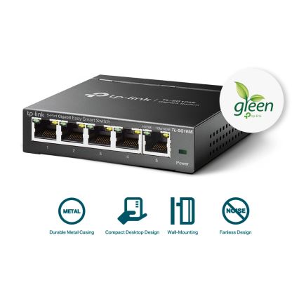 TP-Link - 5 portu Gigabit Easy Smart slēdzis