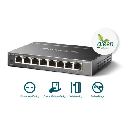 TP-Link - 8 portu Gigabit Easy Smart tīkla slēdzis