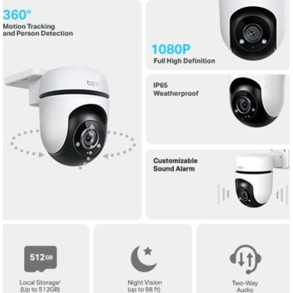 TP-Link - Āra kamera ar sensoru IP65 Wi-Fi