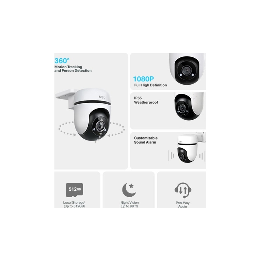 TP-Link - Āra kamera ar sensoru IP65 Wi-Fi