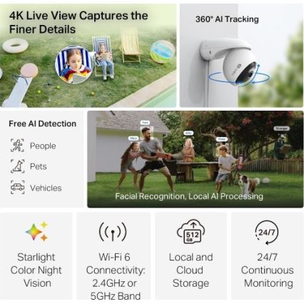 TP-Link - Āra kamera ar sensoru IP66 Wi-Fi