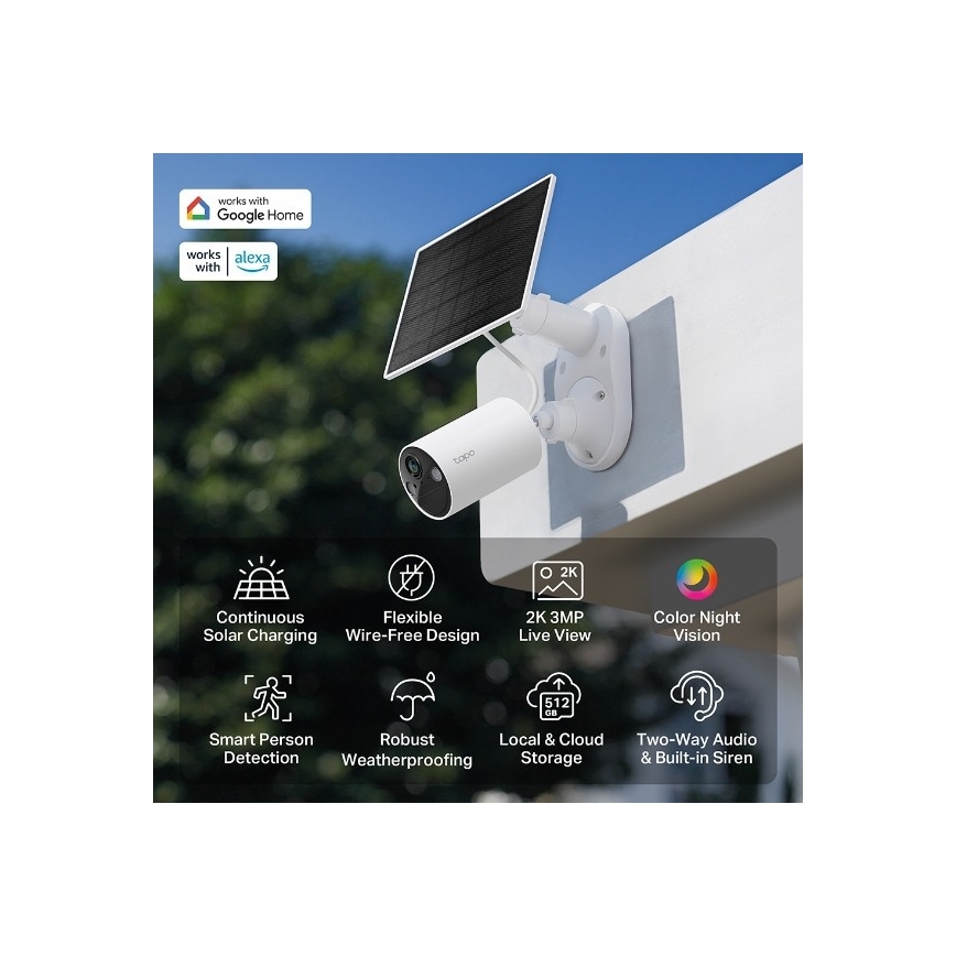 TP-Link - āra saules kamera ar sensoru IP65 Wi-Fi