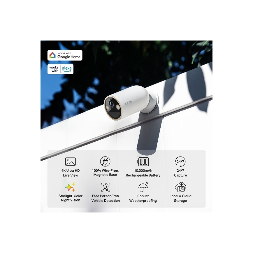 TP-Link - Āra videokamera ar sensoru, 10000 mAh, IP66, Wi-Fi