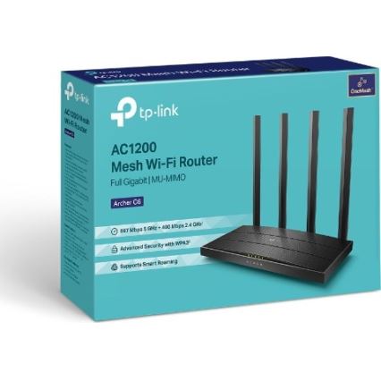 TP-Link - Bezvadu gigabitu MU-MIMO maršrutētājs Archer C6 V3.2 Wi-Fi