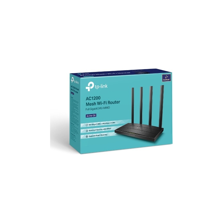 TP-Link - Bezvadu gigabitu MU-MIMO maršrutētājs Archer C6 V3.2 Wi-Fi