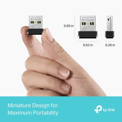 TP-Link - Bezvadu Wi-Fi 6 USB nano adapters Archer TX1U Nano