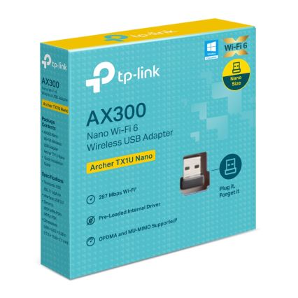 TP-Link - Bezvadu Wi-Fi 6 USB nano adapters Archer TX1U Nano