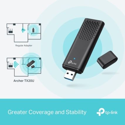 TP-Link - Divjoslu bezvadu USB adapters ar Wi-Fi 6 Archer TX20U