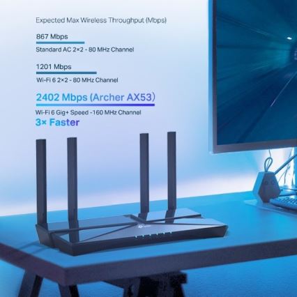 TP-Link - Divjoslu gigabita Wi‑Fi 6 maršrutētājs Archer AX53